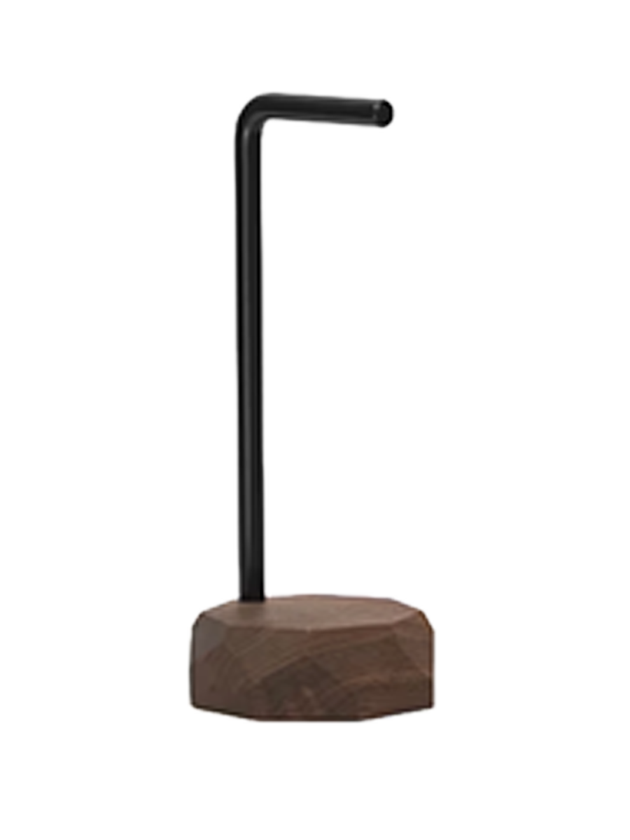 
Support de casque design « Headphone » en bois massif - Noyer