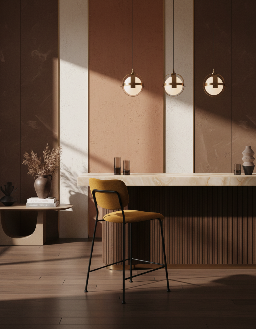 
Design Barstuhl „Benson“ - Ocker