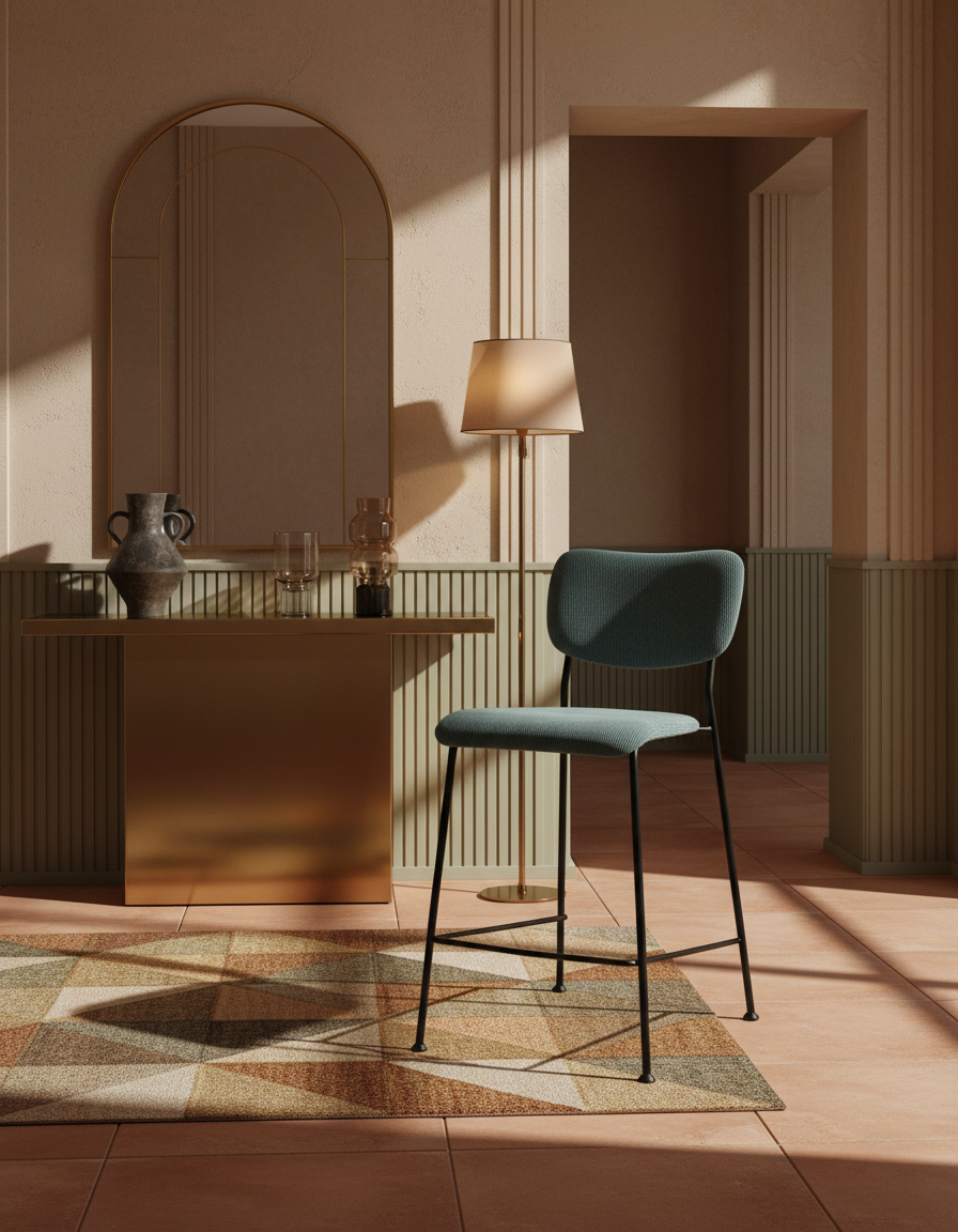 
Design Barstuhl „Benson“ - Graublau