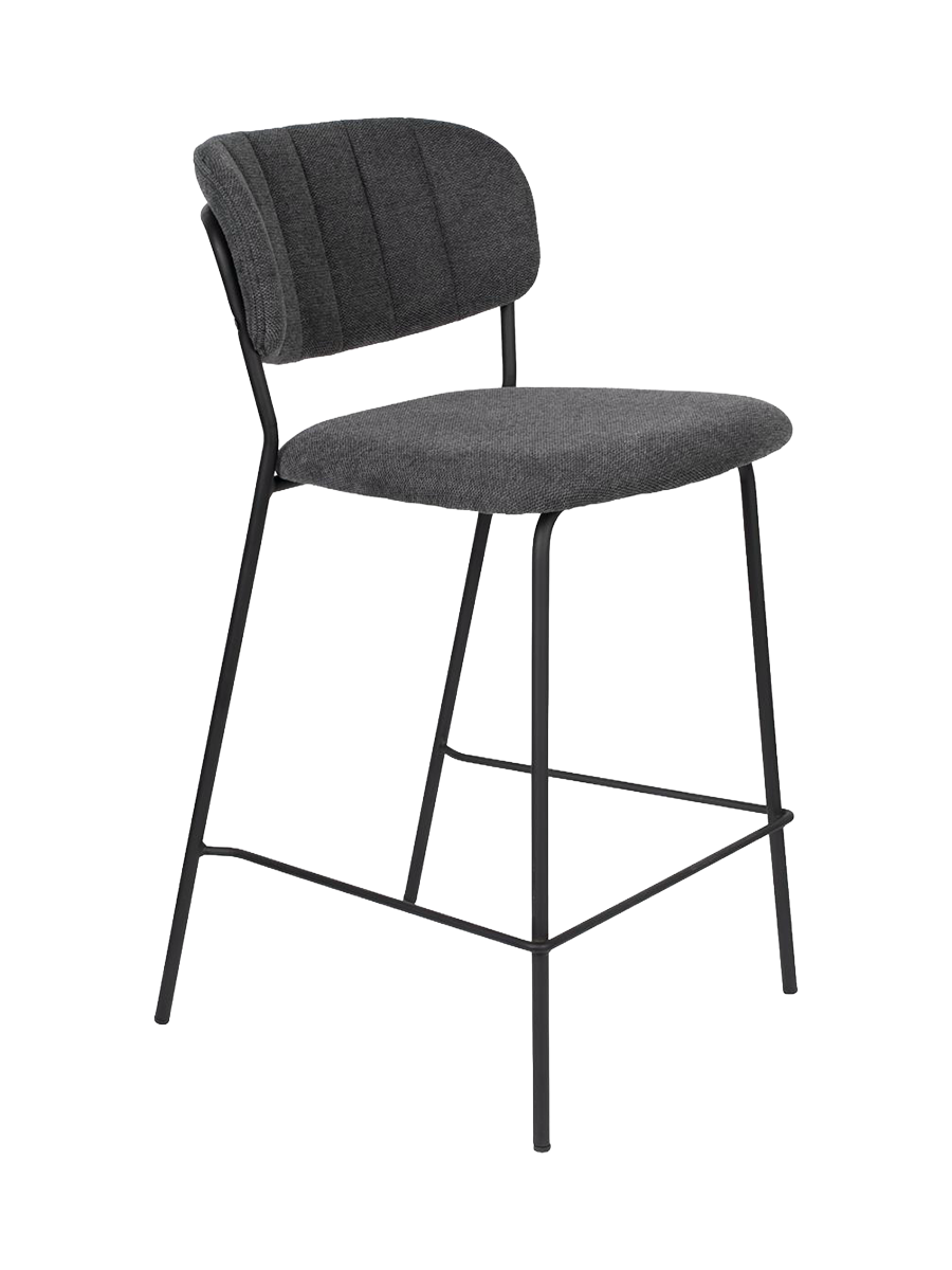 
High-Quality Bar Stool "Jolien" - Black / Dark Gray