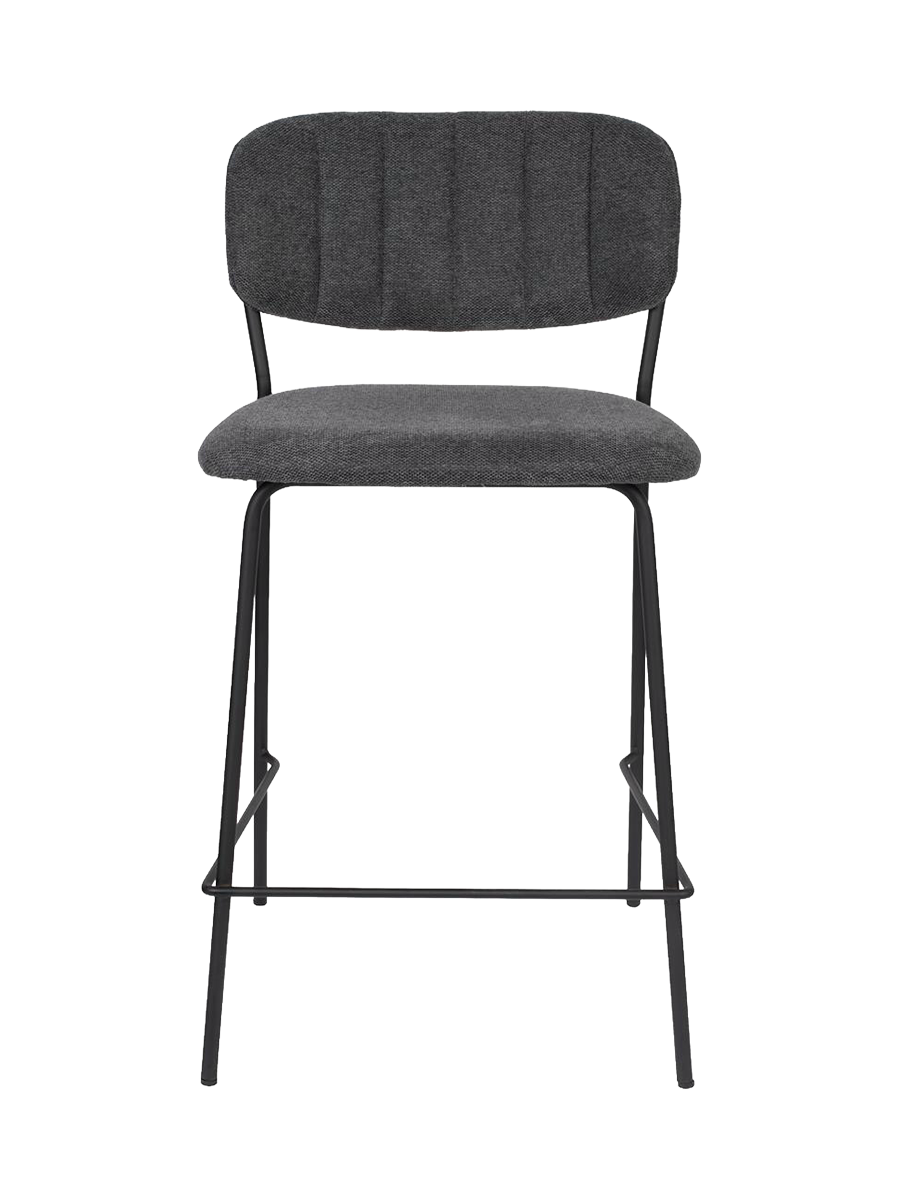 
High-Quality Bar Stool "Jolien" - Black / Dark Gray