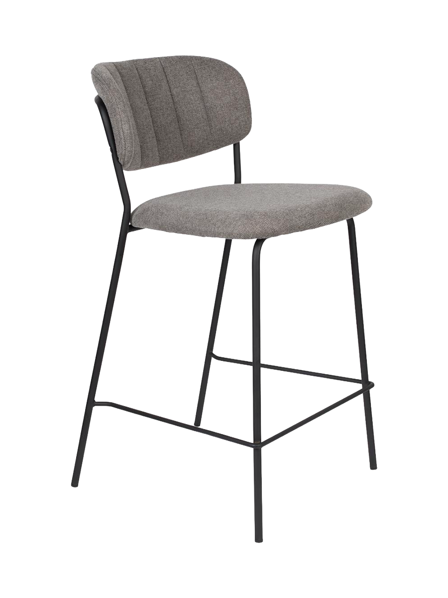
High-Quality Bar Stool "Jolien" - Black / Gray