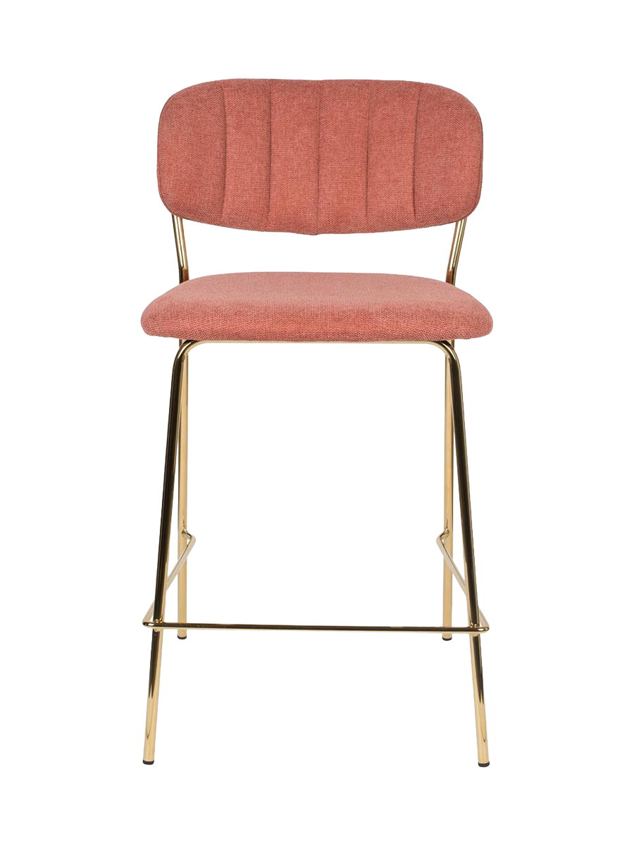 
High-Quality Bar Stool "Jolien" - Gold / Pink