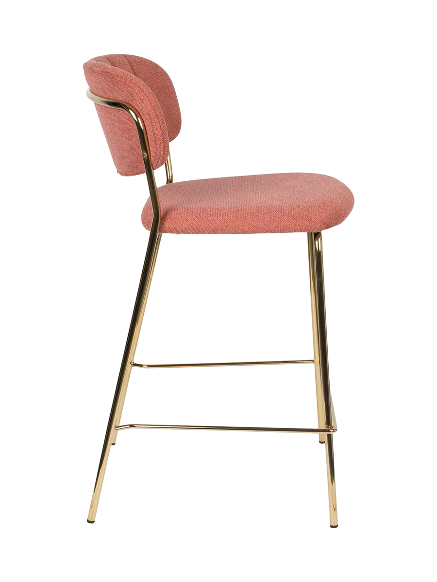 
High-Quality Bar Stool "Jolien" - Gold / Pink