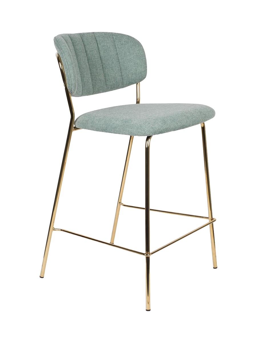 
High-Quality Bar Stool "Jolien" - Gold / Light Green