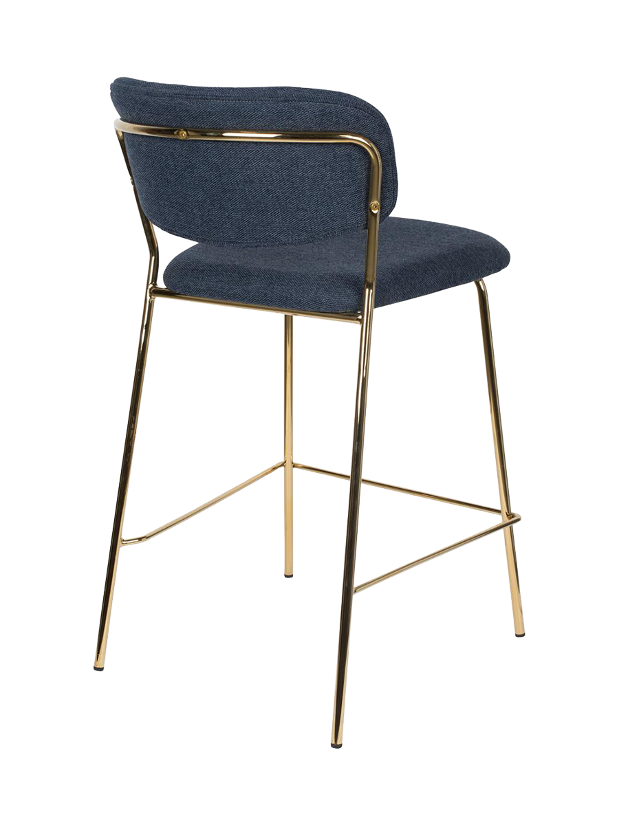 
High-Quality Bar Stool "Jolien" - Gold / Dark Blue
