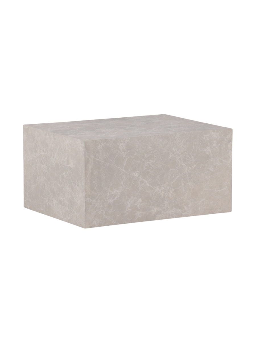 
Tavolino da caffè di design „York low“ - 80 x 60 cm - Effetto marmo Beige