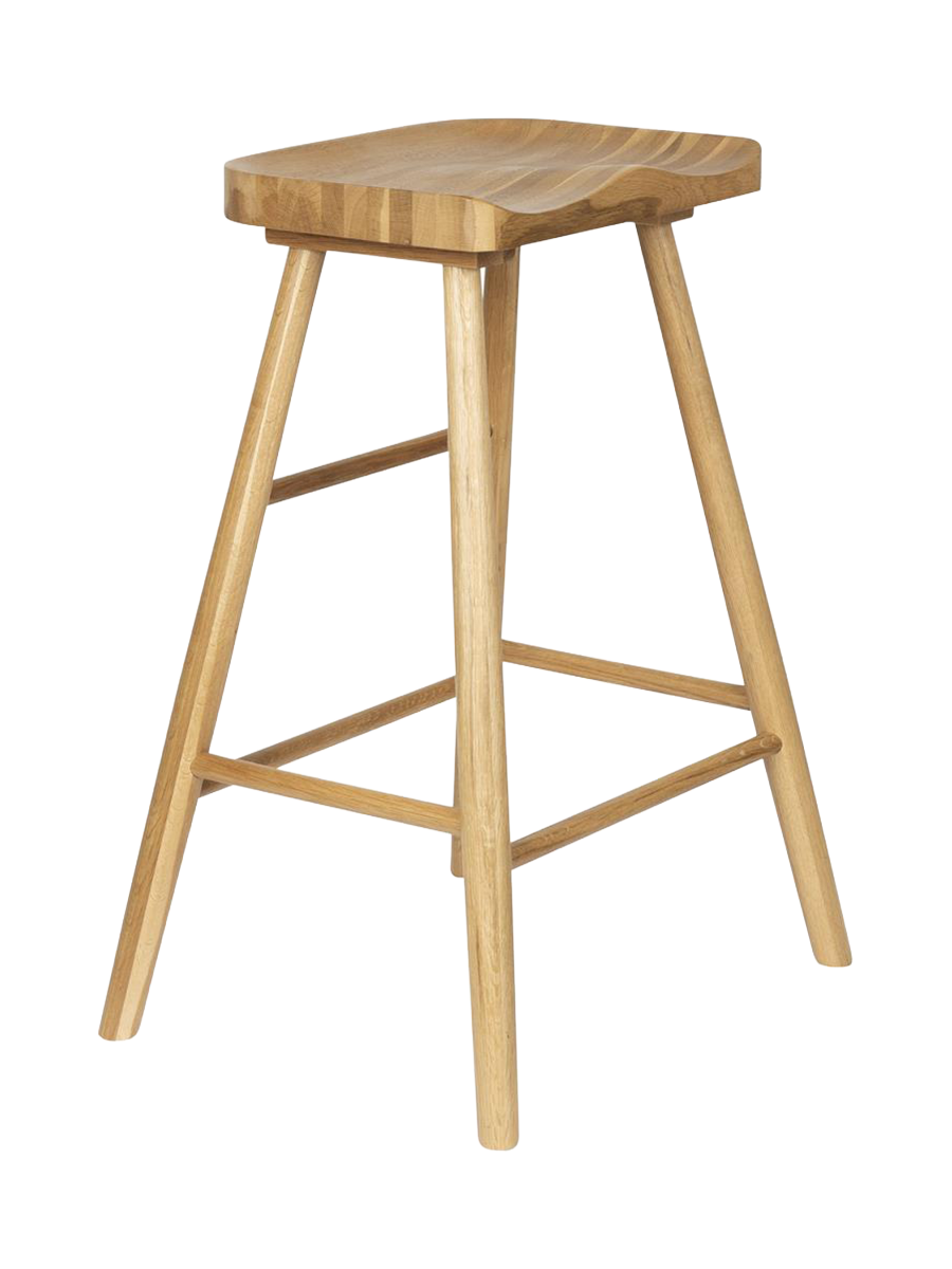 
Massiver Barhocker „Vander“ aus Eichenholz - Natural