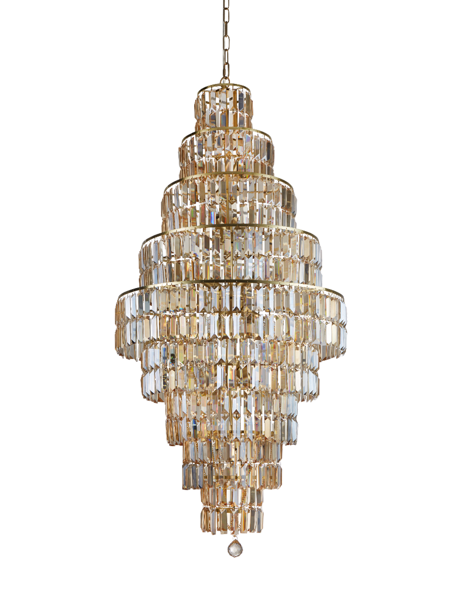 
Exklusiver, dimmbarer XXL Kronleuchter „Empire“ - 13-flammig - Gold/Champagne