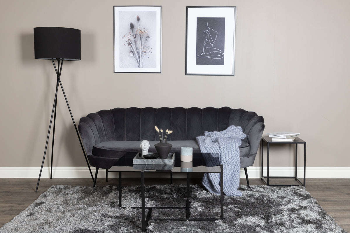 
Canapé 2,5 places design "Calais" - Velours gris