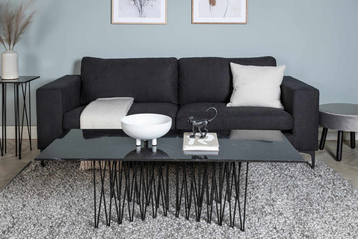 
Divano di design in velluto a 3 posti „Bolero“ - Nero