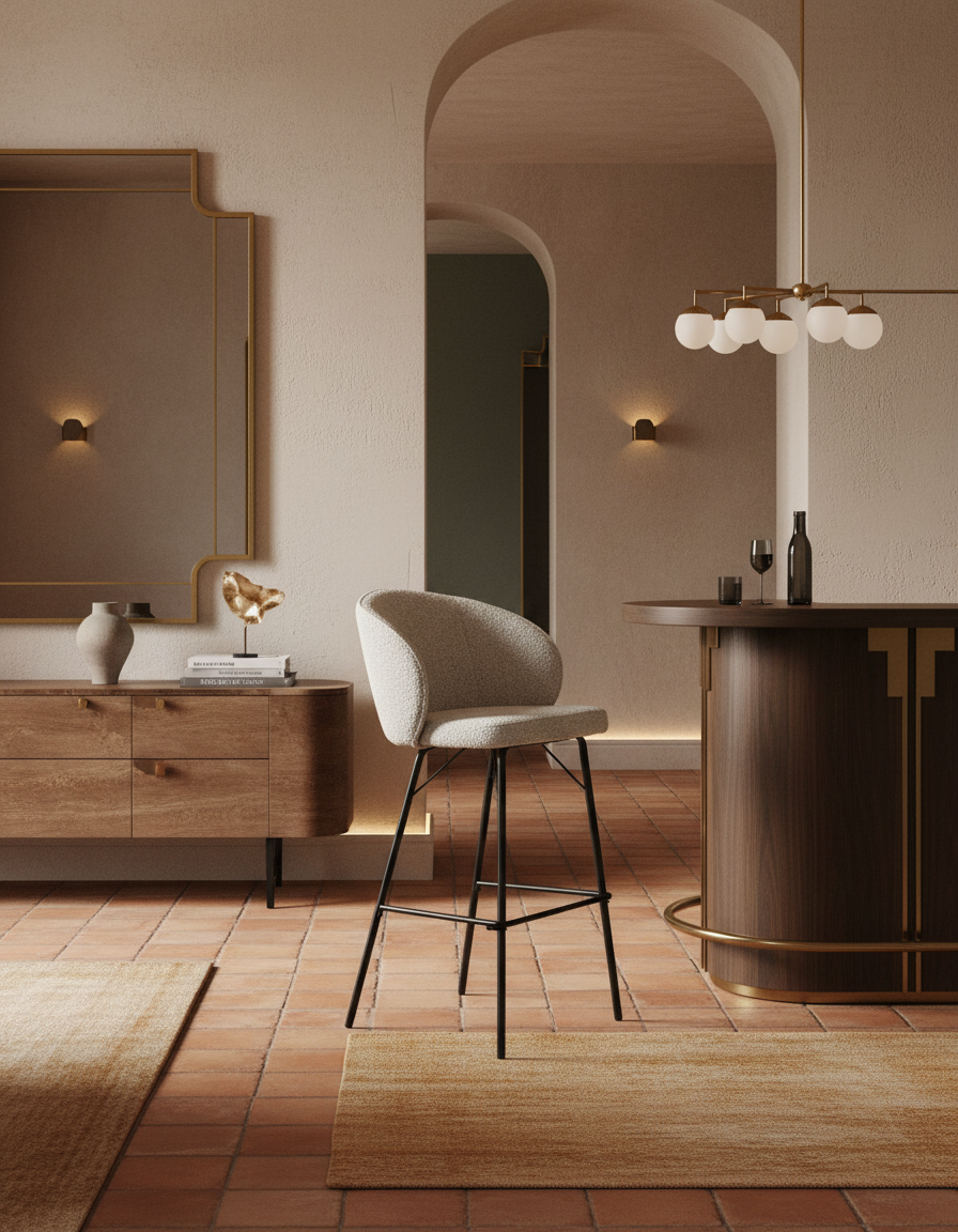 
Tabouret de bar de qualité « Joe » - Beige clair