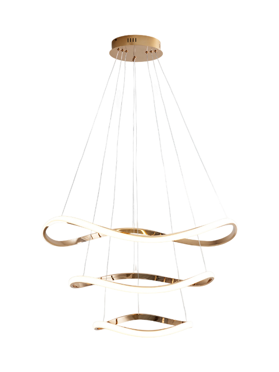 
“Naos” 3-light LED designer pendant lamp - without remote control