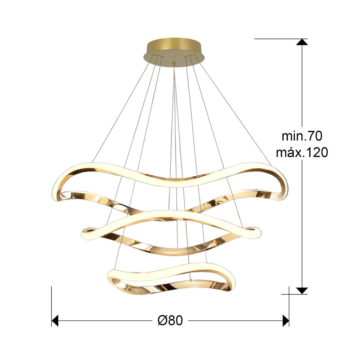 
Suspension LED design « Naos » à 3 sources lumineuses - sans télécommande