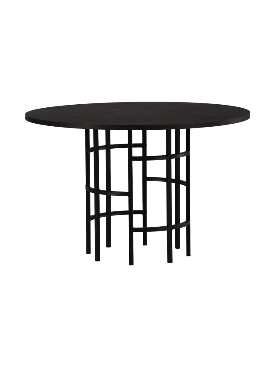
Tavolo da pranzo rotondo dal design moderno „Copenhagen“ Ø 115 cm - Nero