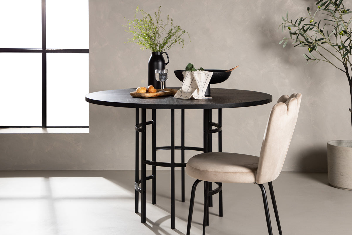 
Tavolo da pranzo rotondo dal design moderno „Copenhagen“ Ø 115 cm - Nero