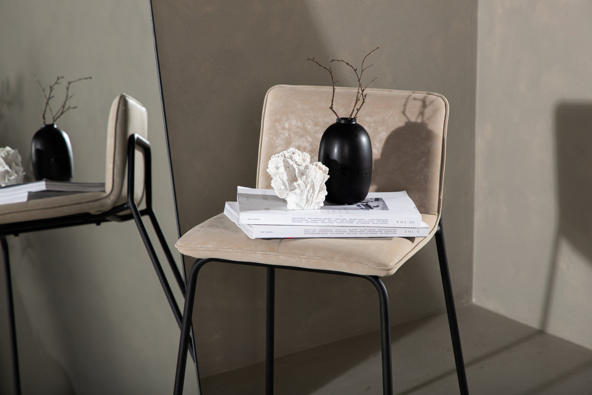 
Designer Bar Stool "Bisbee" - Beige / Black
