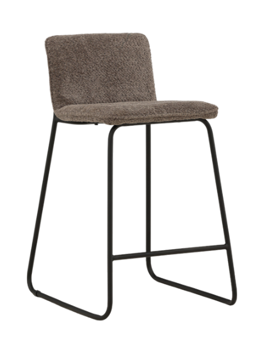 
Designer Bar Stool "Bisbee" - Bouclé Brown-Grey