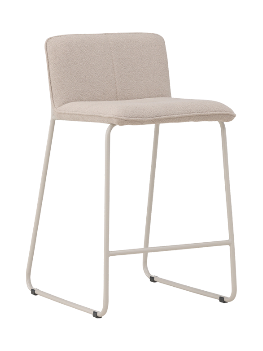 
Designer Bar Stool "Bisbee" - Bouclé Beige