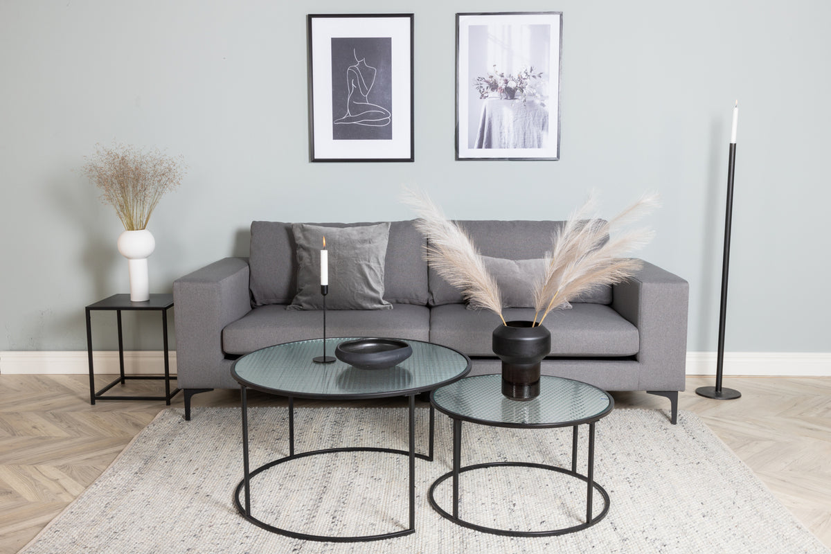 
Divano di design in velluto a 3 posti „Bolero“ - Grigio