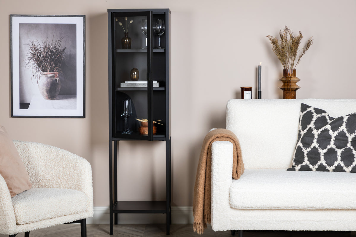
Designer Display Cabinet "Misha" 1-Door - Black