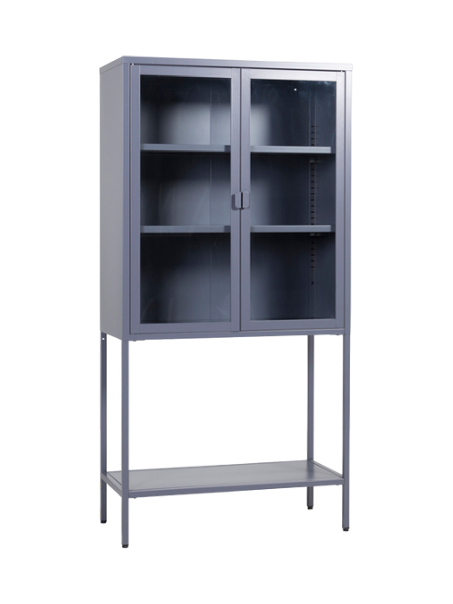 
"Misha" 2-Door Display Cabinet - Grey