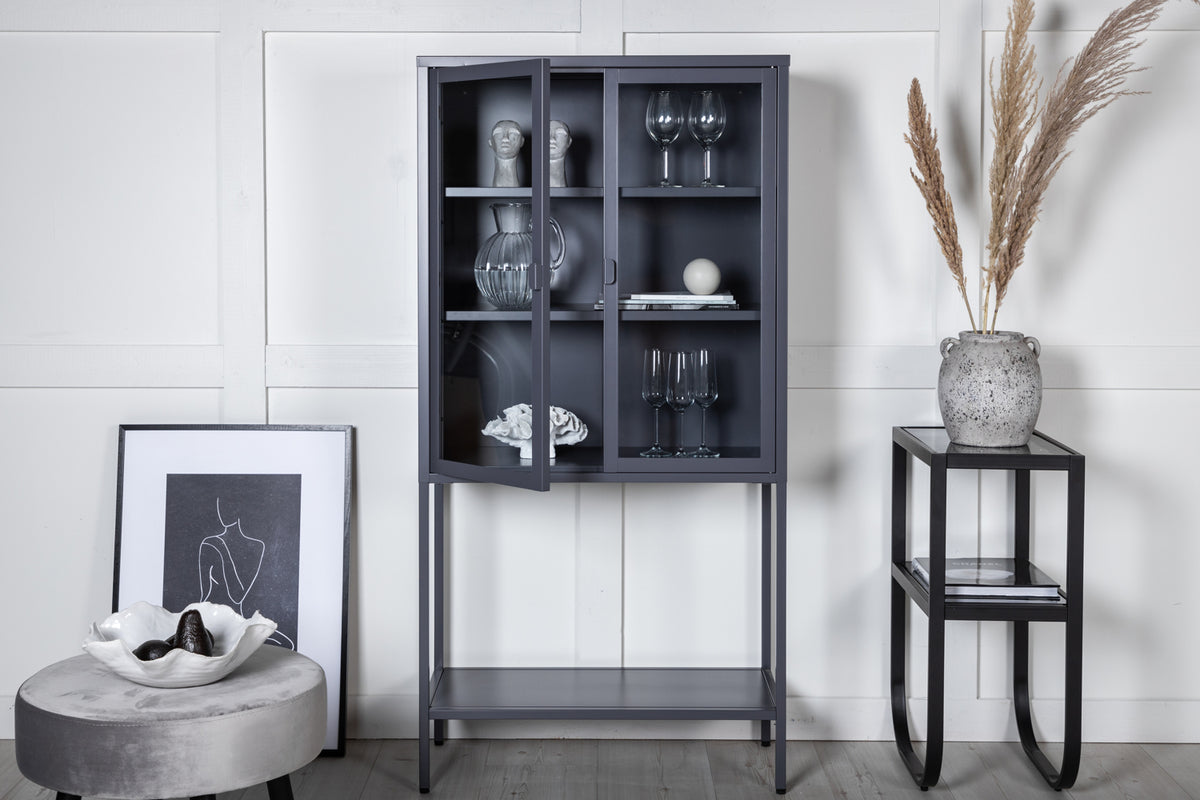 
"Misha" 2-Door Display Cabinet - Grey