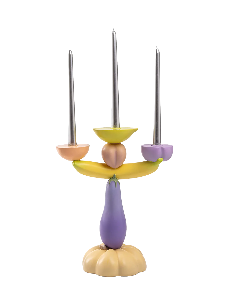
"Vitamin Aubergine Candelabra" Designer Candlestick