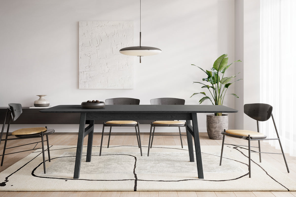 
Tavolo da pranzo di alta qualità allungabile «Curved» 180-220 x 90 cm - Nero