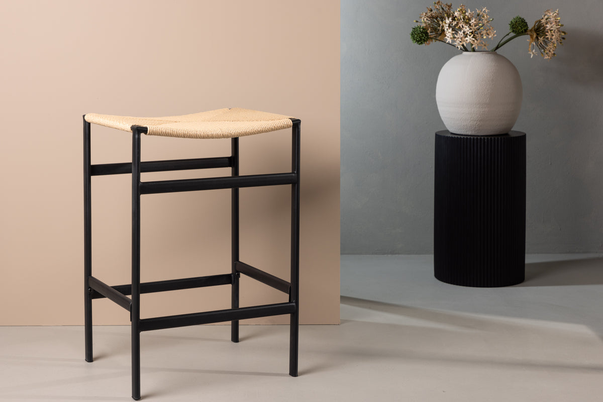 
Design Barhocker „Polly“ - Schwarz/Beige