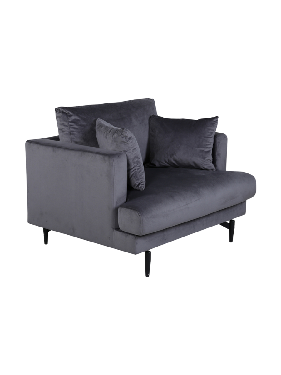 
Designer Armchair "Sofia" - Gray Velvet