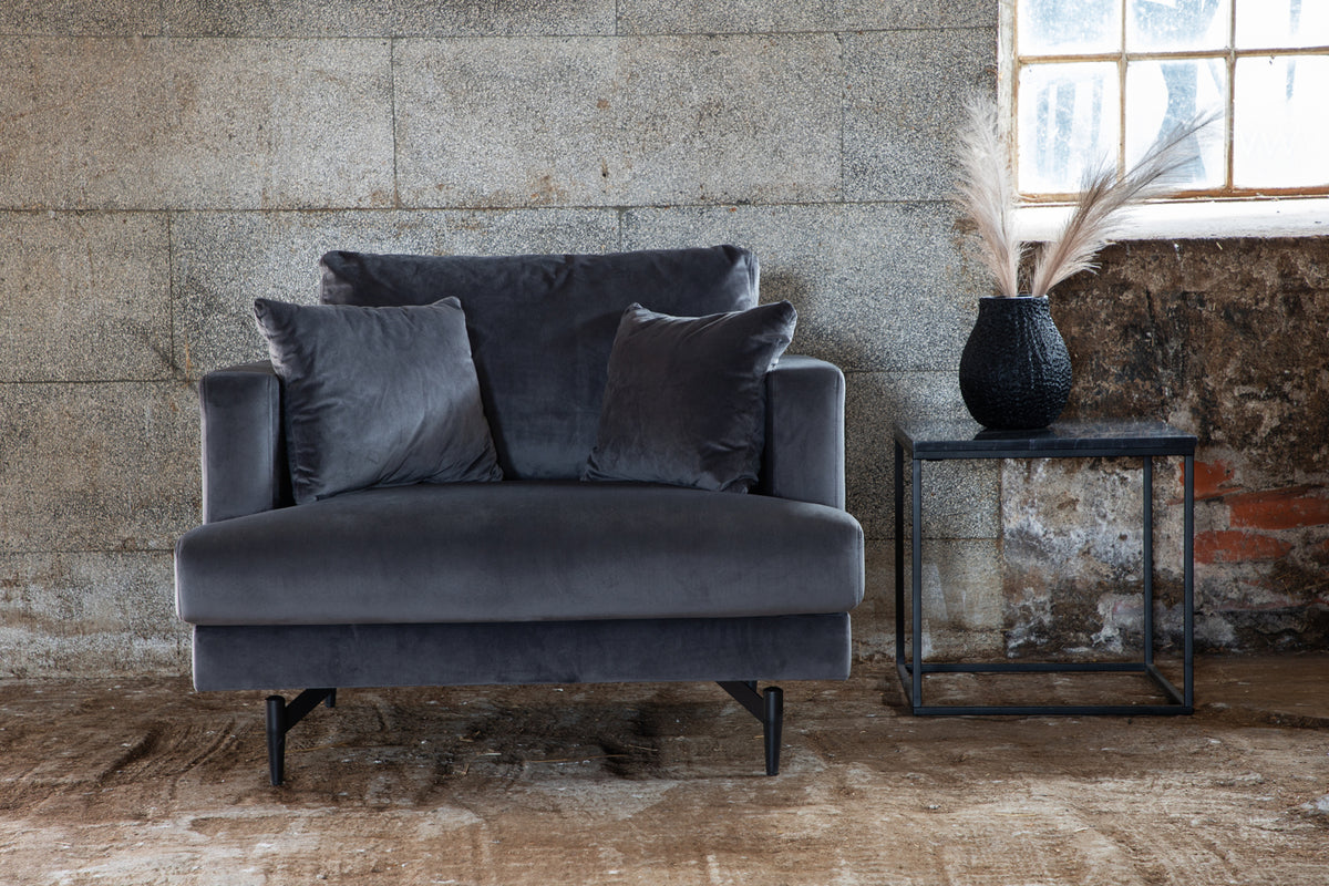 
Designer Armchair "Sofia" - Gray Velvet