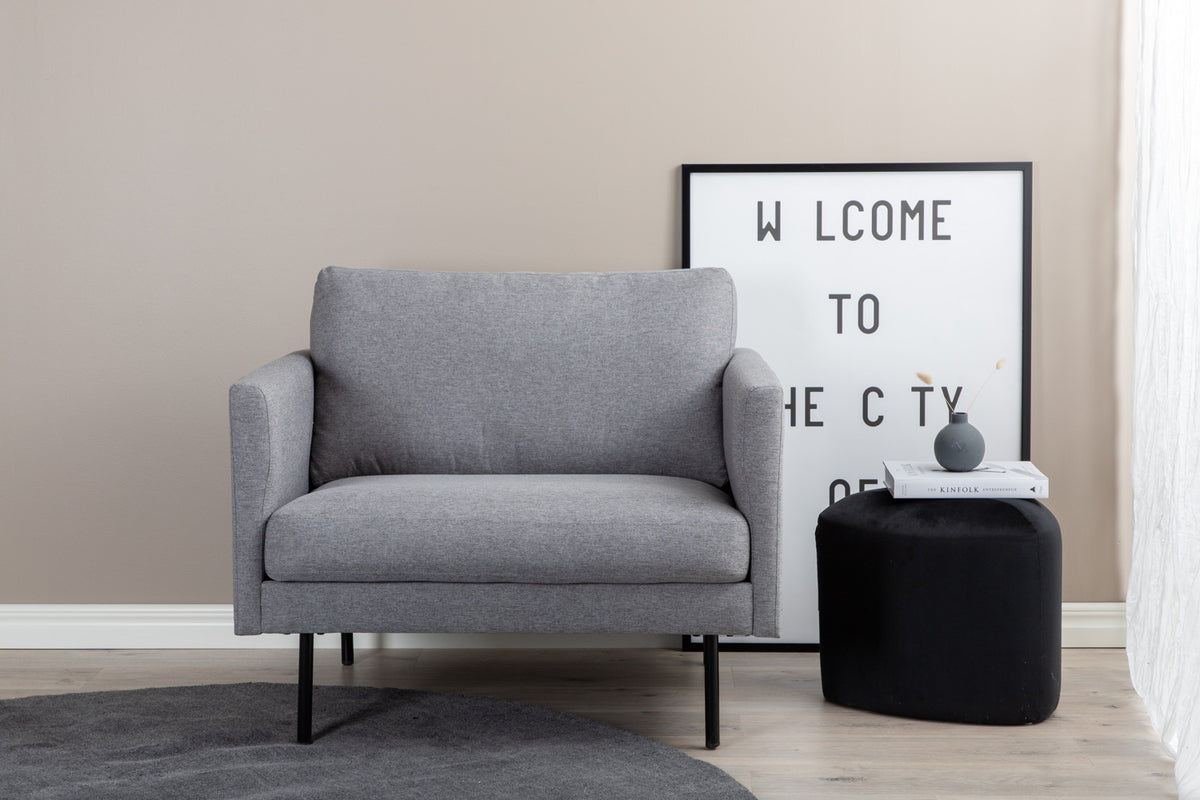 
"Zoom" Velvet Armchair Design - Light gray