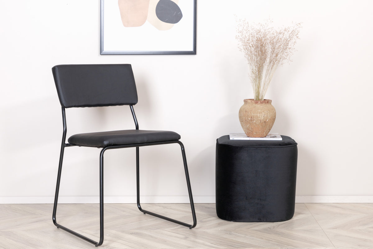 
Sedia da pranzo di design „Kenth“ - Nero pelle sintetica
