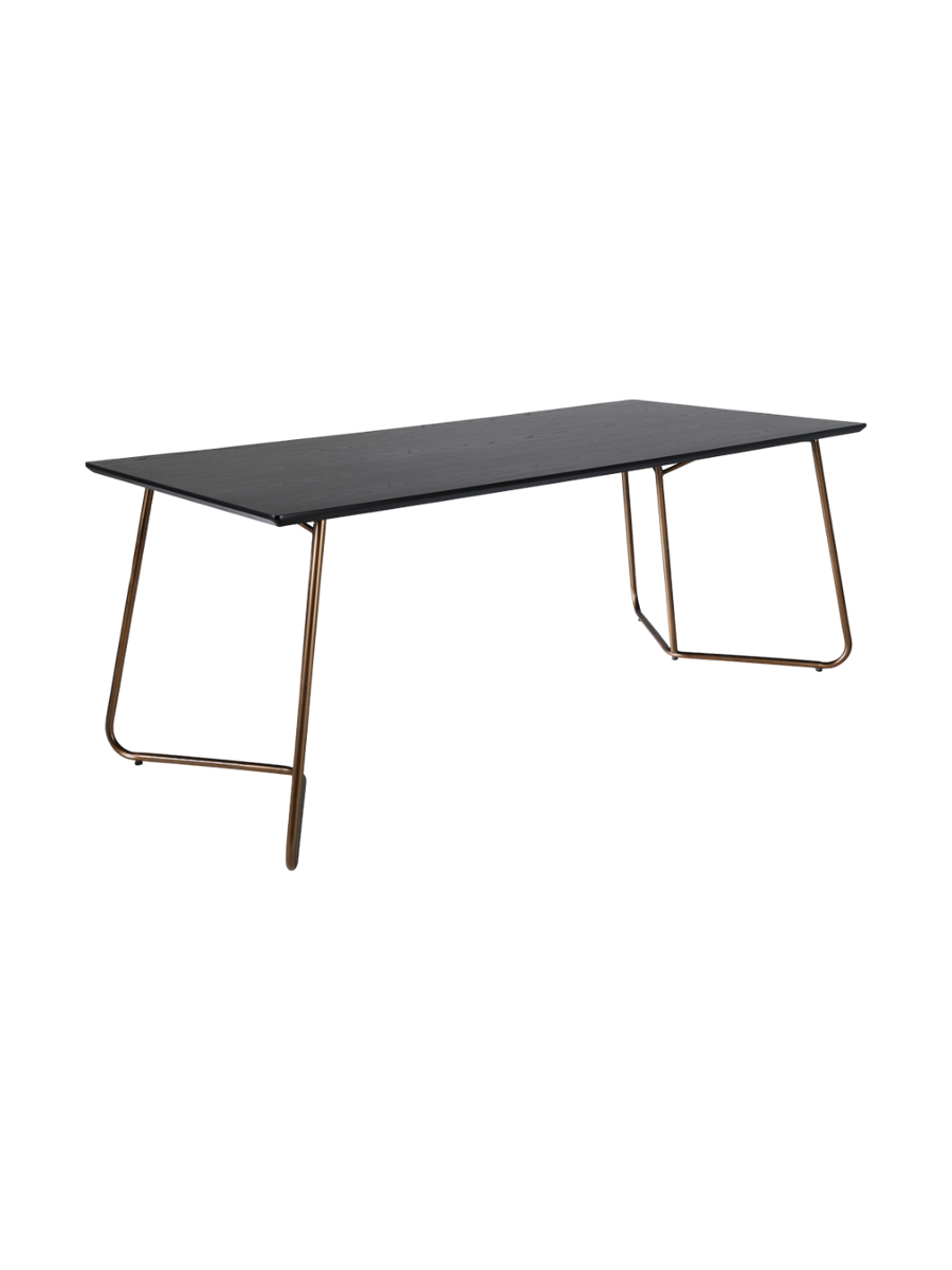 
Tavolo da pranzo rettangolare „Pippi“ - 190 x 90 cm - Nero / Rame