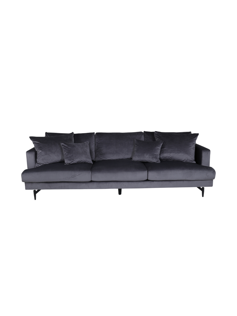 
Grande divano di design a 3 posti „Sofia“ - Velluto Grigio