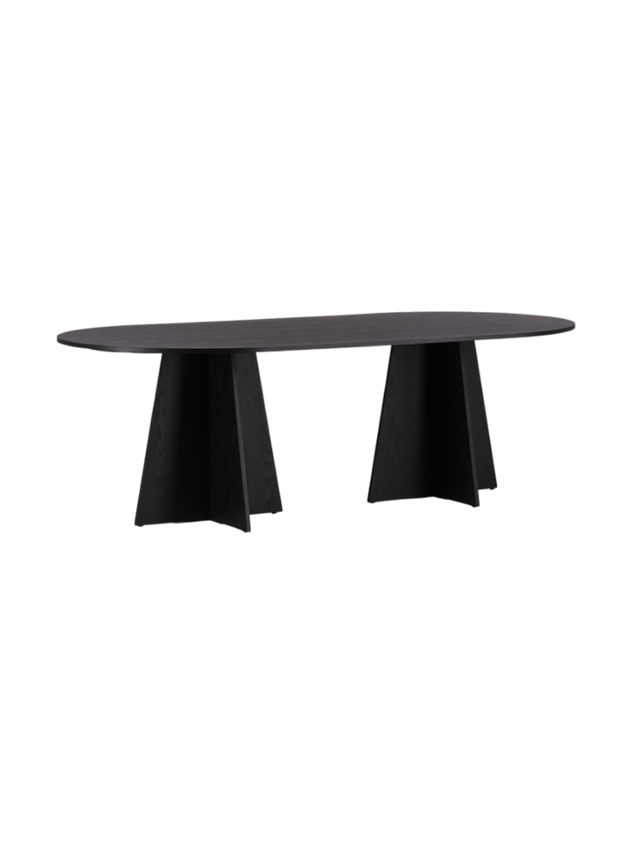 
Ovaler Design Esstisch „Bootcut“ - 230 x 115 cm - Schwarz