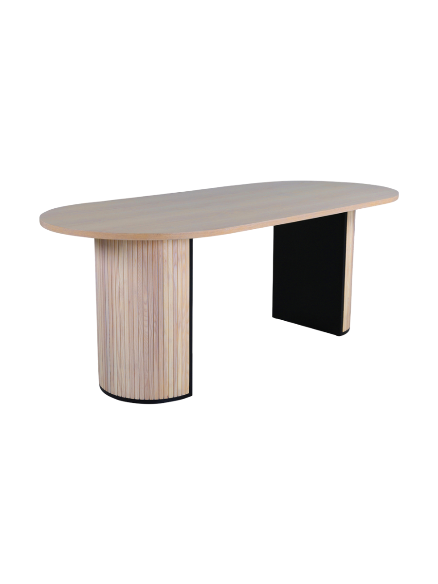 
Oval Design Dining Table "Bianca" - 200 x 90 cm - Light oak