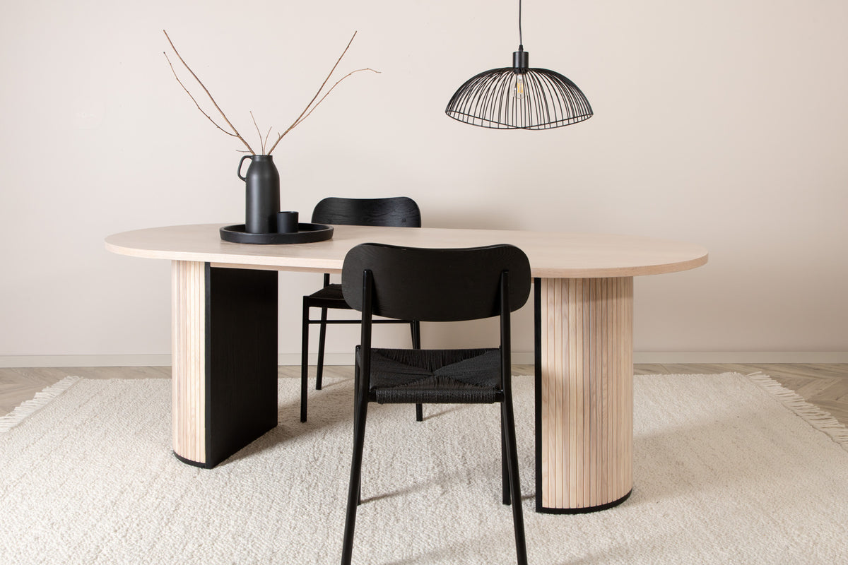 
Oval Design Dining Table "Bianca" - 200 x 90 cm - Light oak