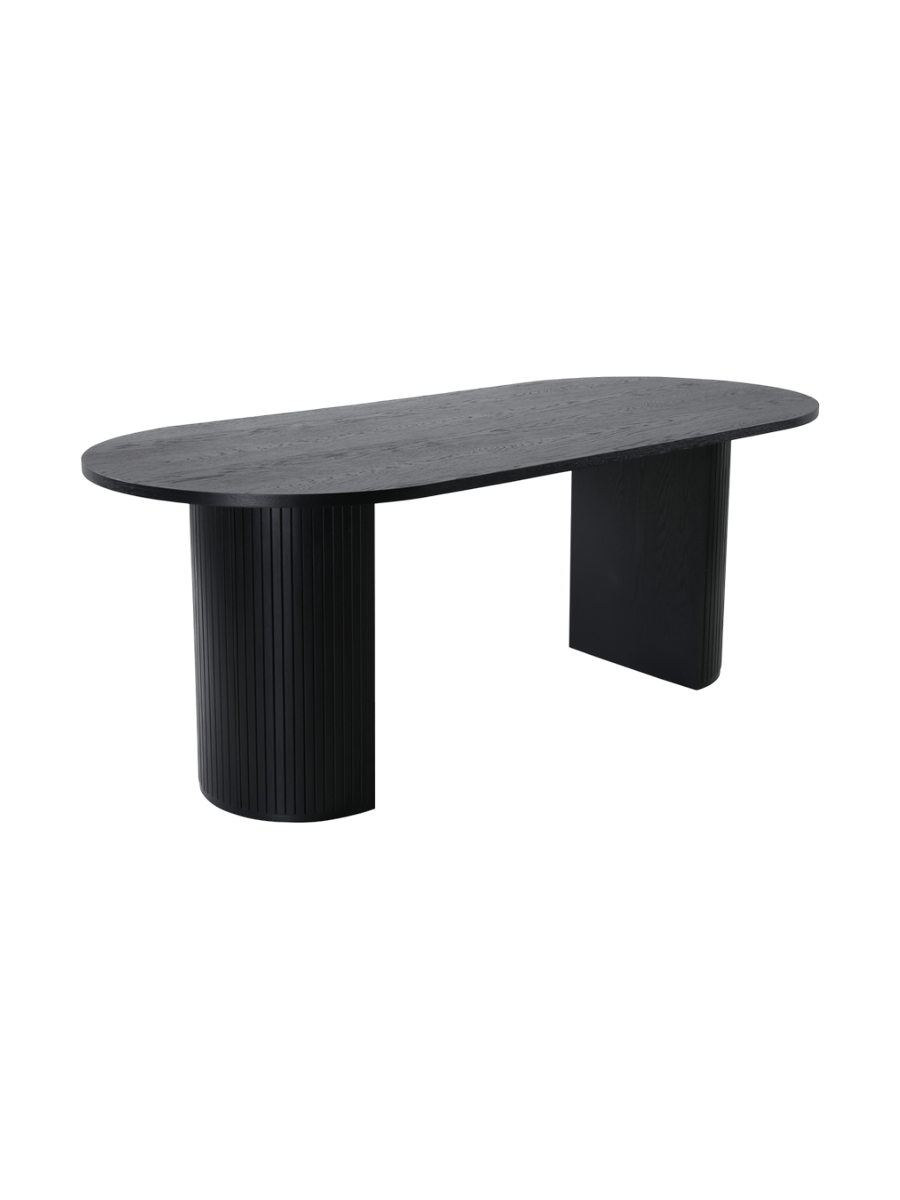 
Oval Design Dining Table "Bianca" - 200 x 90 cm - Black