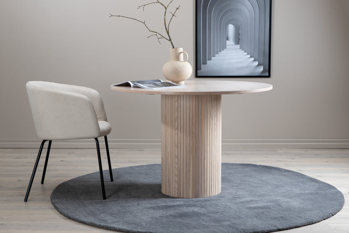 
Tavolo da pranzo rotondo di design „Bianca“ - Ø 110 cm - Rovere chiaro