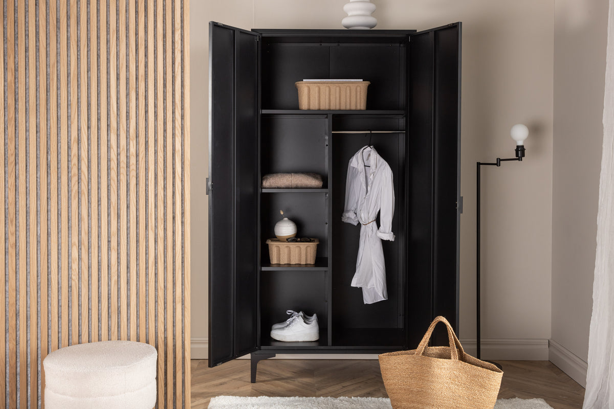 
Stylischer 2-türiger Schrank „Piring“ - Schwarz