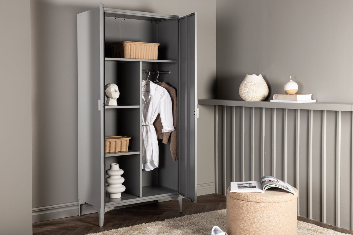
Stylischer 2-türiger Schrank „Piring“ - Grau