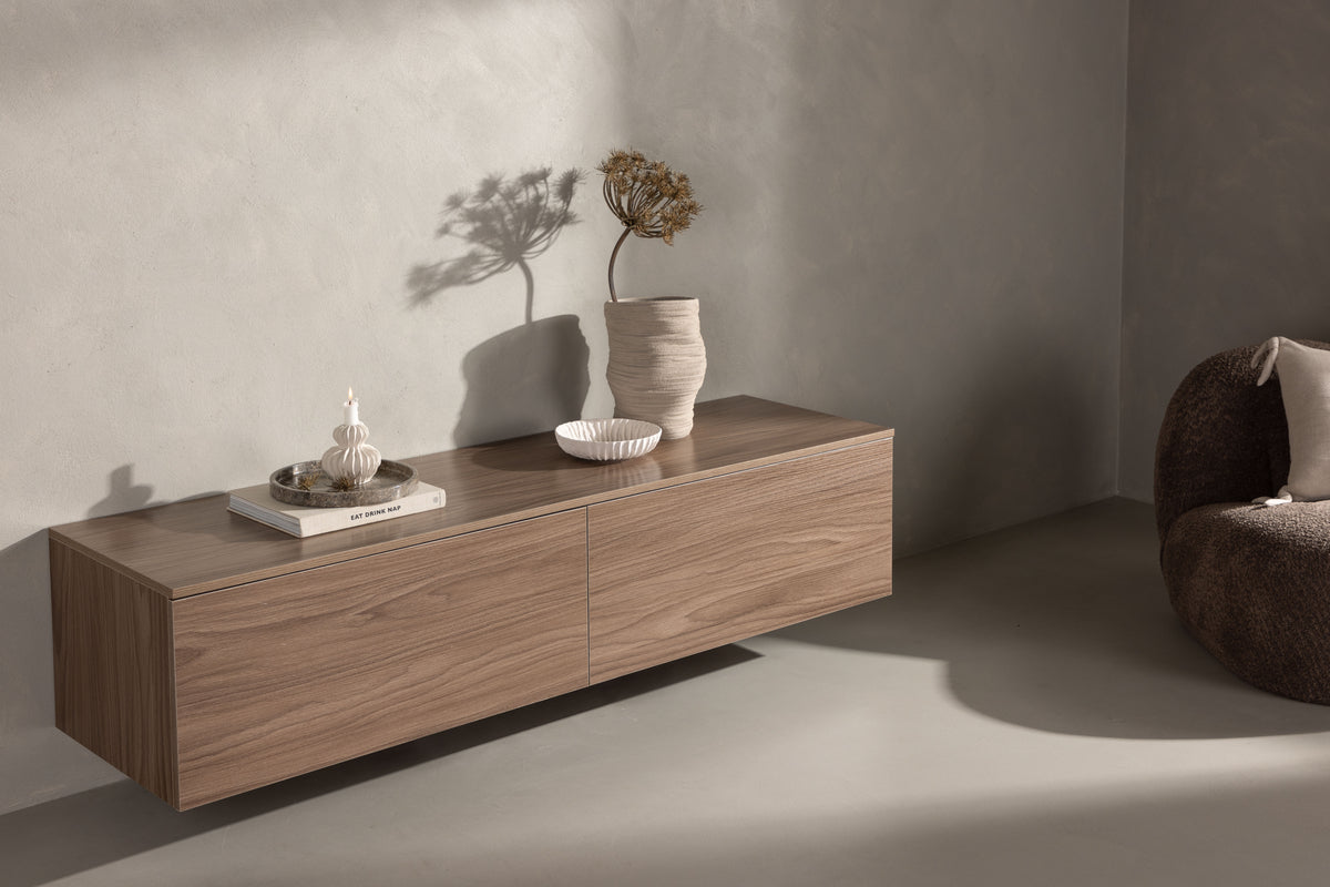 
Wandhängendes Design Lowboard „Friham“ - Nussbaum