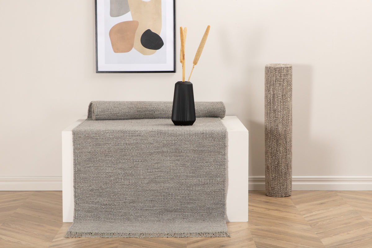 
Design Wollteppichläufer „Cyrus“ 250 x 80 cm - Grau