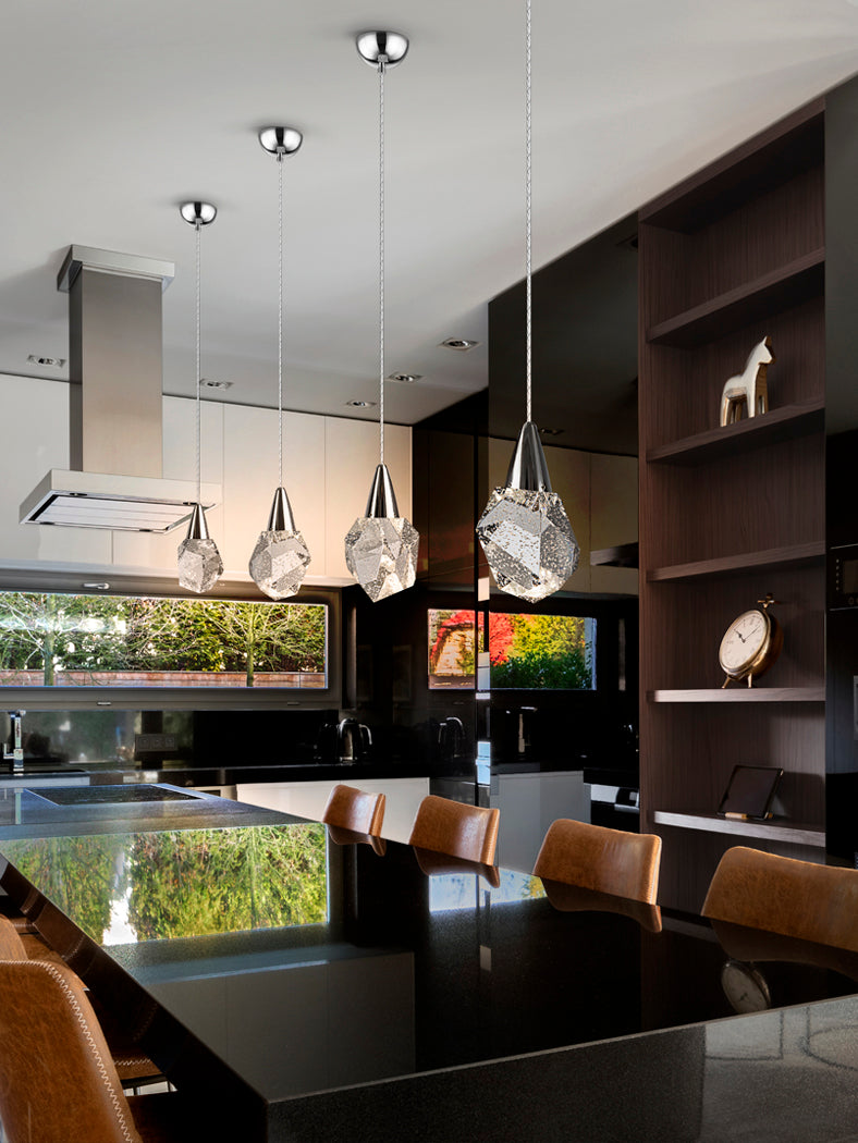 
Lampada a sospensione LED di design „Aquaria“, a 1 luce - Finitura cromata