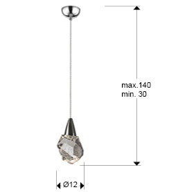 
Lampada a sospensione LED di design „Aquaria“, a 1 luce - Finitura cromata