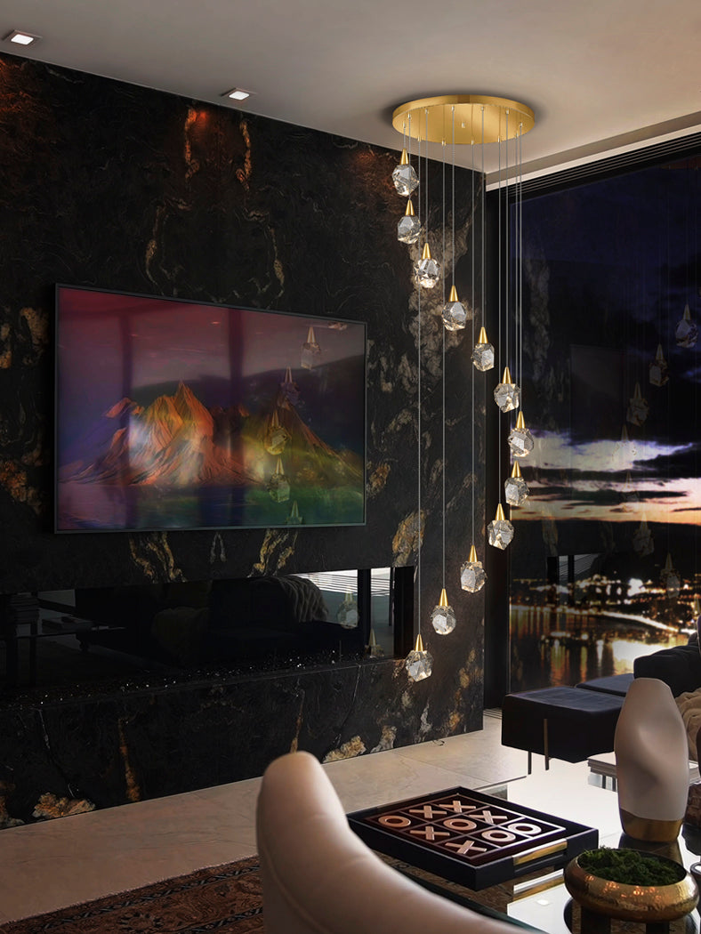 
LED designer pendant light “Aquaria”, 12-light