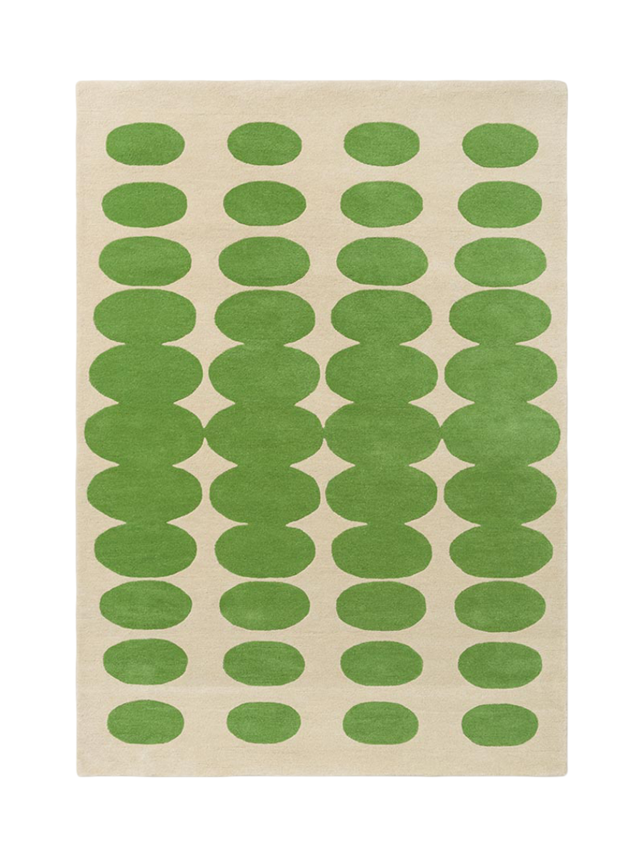 
Designer Teppich „Optical Oval“ - handgetuftet, aus 100% reiner Schurwolle - 120 x 180 cm / Green/Cream