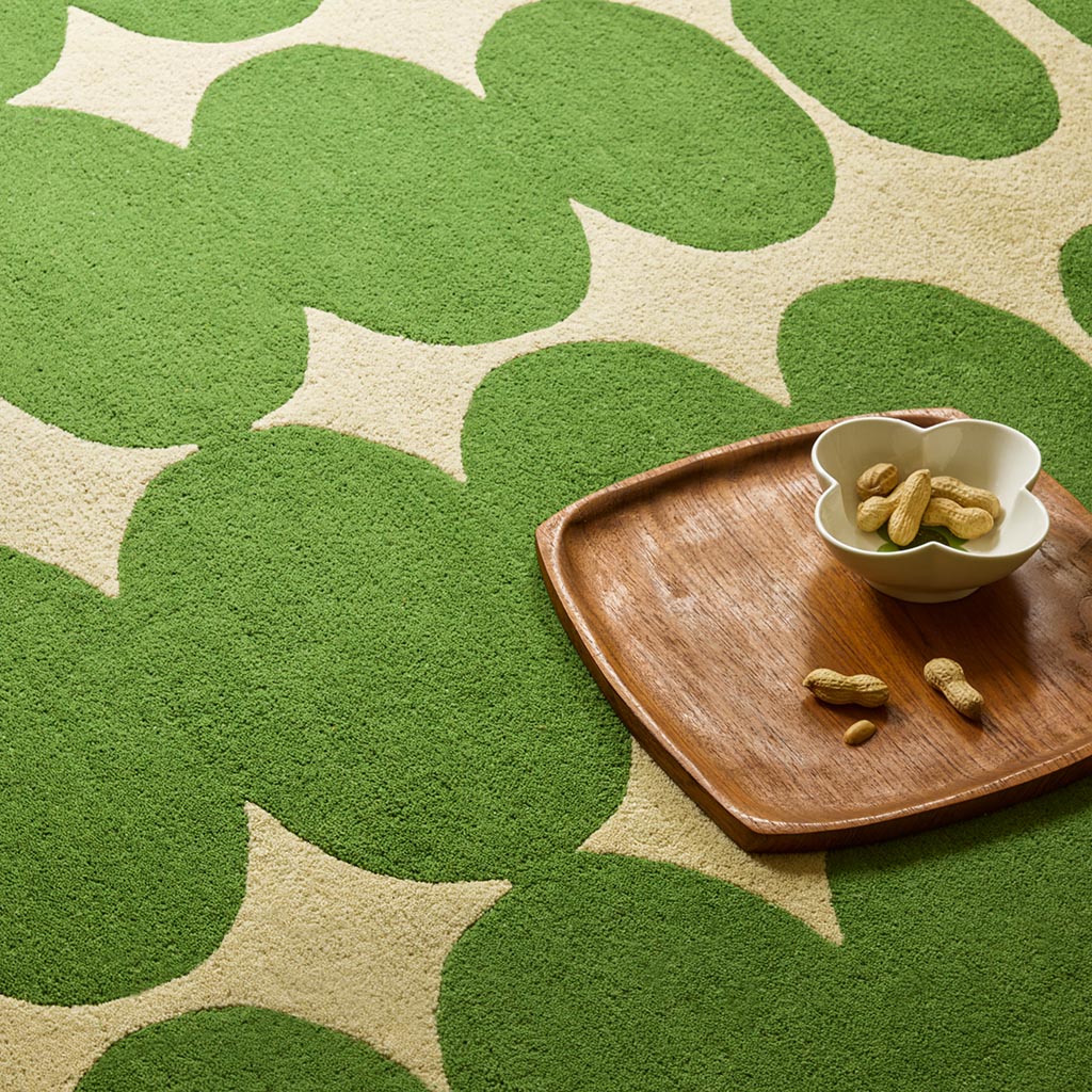 
Designer Teppich „Optical Oval“ - handgetuftet, aus 100% reiner Schurwolle - 120 x 180 cm / Green/Cream